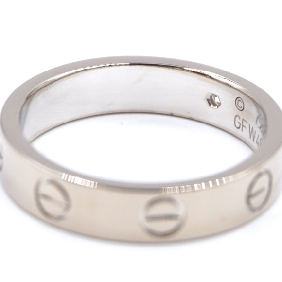 18k Rare 1p Diamond Love 3.5mm Wide Size 51 6 Ring - Picture 8 of 8